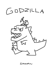 godizilla vanipette sacripan illustration illustrateur prestation nathan russe