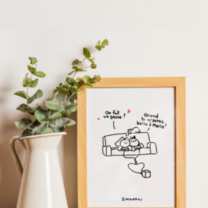 "Tu veux un gosse ?" illustration st valentin par l'artiste Sacripan