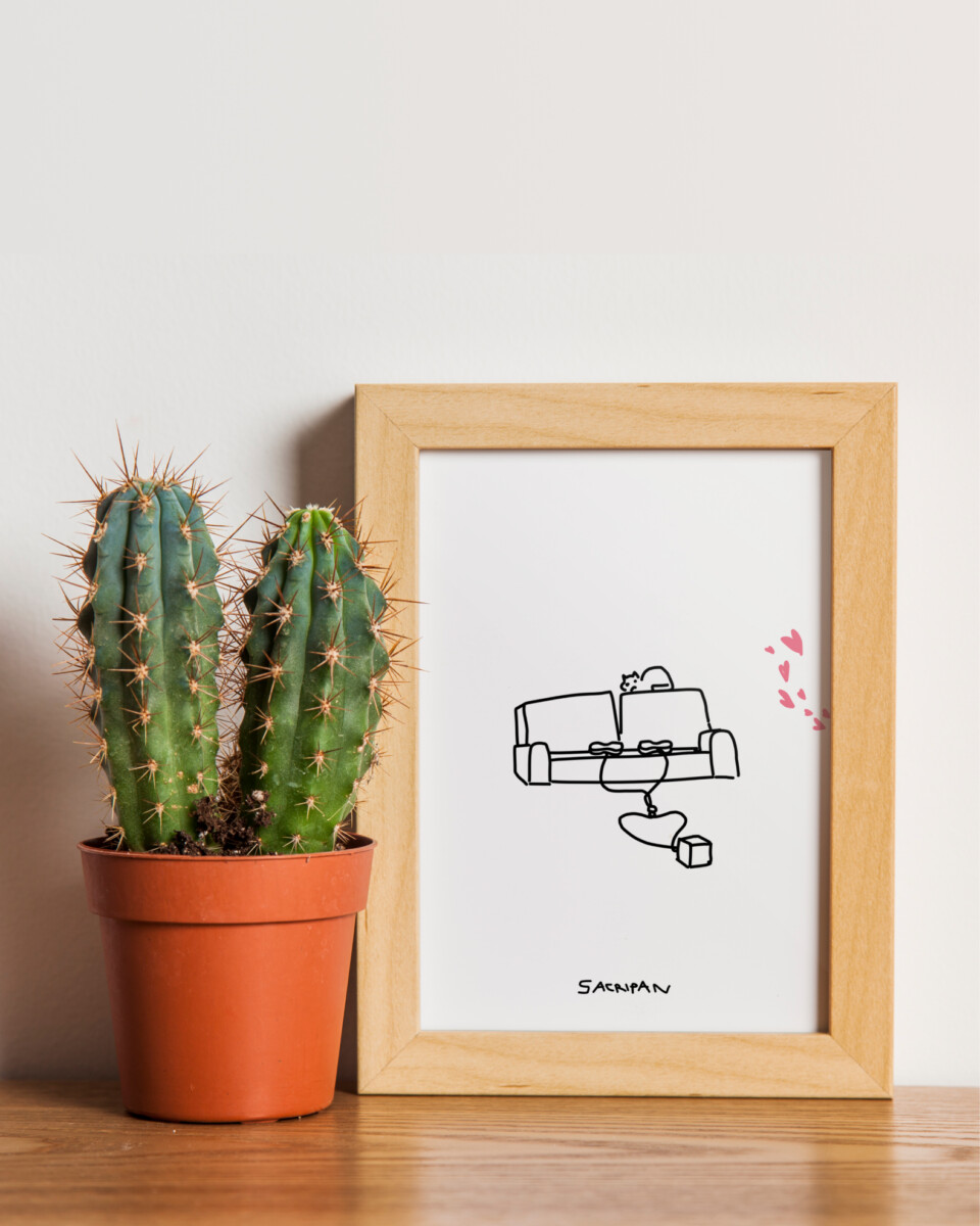 love next to the sofa illustration st valentin love next to the sofa illustration st valentin par l'artiste nathan Russe alias sacripan