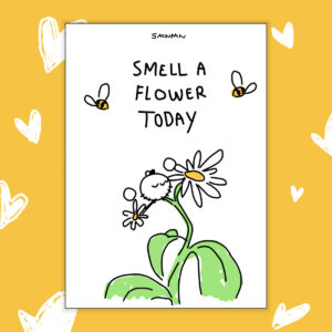 smell a flower illustration